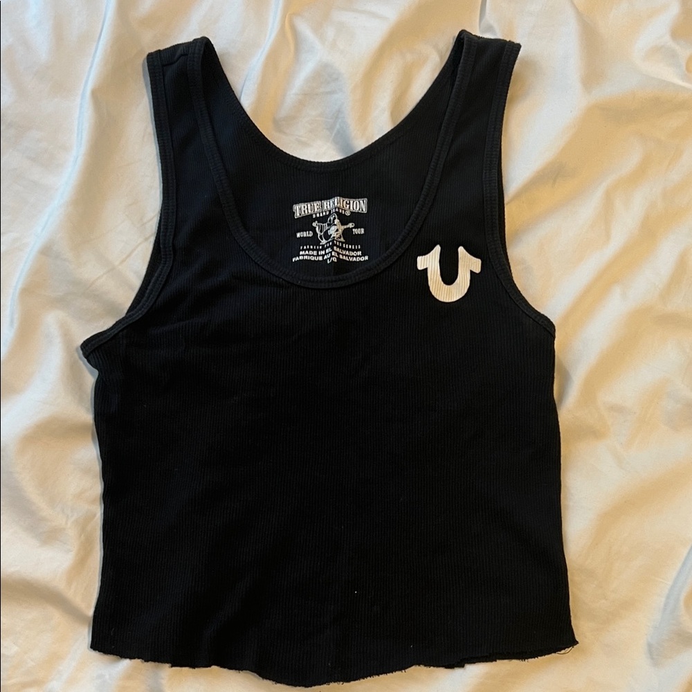 True Religion Black Ribbed Tank Top